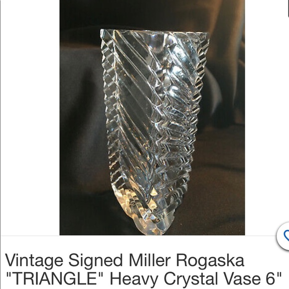 Miller Rogaska Triangular Crystal Vase - Picture 2 of 7